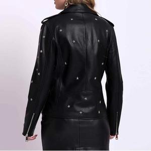 Chaqueta de Cuero Vacuno Genuino para Mujer, Chaqueta de Motociclista de Moda de Invierno, Proveedor Mayorista OEM - Product Image 6