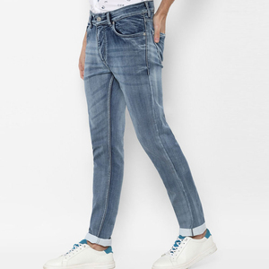 Jeans de Mezclilla Ligeros de Cintura Media para Hombre, 100% Algodón, Transpirables, Personalizables OEM, Estilo Urbano, Ecológicos, con Logotipo Personalizado - Product Image 5