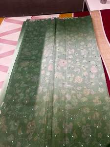 Sari en viscose traditionnel Green Garden Royale pour femmes - Vêtement de soirée d'hiver - Product Image 2