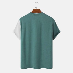 เสื้อยืดคอกลมแขนสั้นผู้ชายแบบทูโทน ดีไซน์เรียบง่าย ทรงปกติ ผ้าถัก - Product Image 2