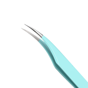 Pince à cils courbée en gros pour extensions de cils, logo personnalisé, acier inoxydable de qualité supérieure, pince à isolation de précision pour volume, OEM - Product Image 3