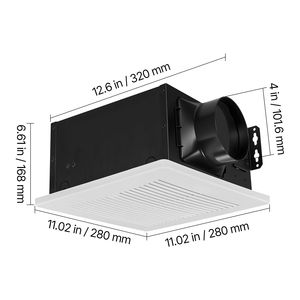 Ventilatore di scarico per bagno Premium 80 CFM con motore silenzioso, interfaccia standard per condotto da 4 pollici, per bagno, lavanderia o roulotte - Product Image 5