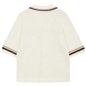 เสื้อเชิ้ตถักลายทางแขนสั้นสำหรับผู้ชาย ติดกระดุม ใส่สบายๆ ในฤดูร้อน เสื้อถักนิตติ้ง รับผลิตตามสั่ง ขายส่ง จัดหาสินค้าตามความต้องการ - Product Image 2