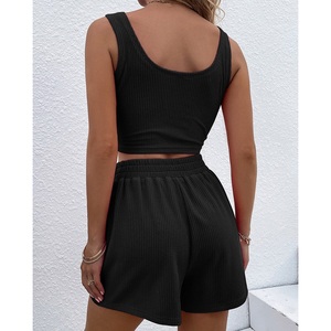 Conjunto Deportivo de Dos Piezas con Estampado para Mujer, Ropa Casual de Verano, Transpirable, Antiestático, 100% Algodón, Precios al por Mayor - Product Image 5