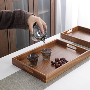 Bandeja Rectangular de Madera Premium para Servicio a la Habitación, Borde Elevado, Acabado Liso, para Servir Comida, Bebidas y Desayuno - Product Image 5