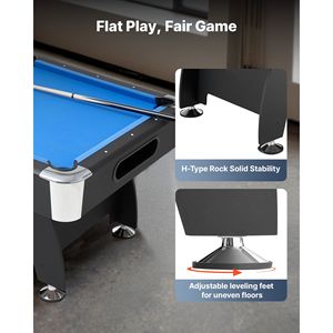 Tavolo da Biliardo Portatile da 7 Piedi con Piano in Ardesia, Piedi Regolabili e Porta Stecche - Product Image 5