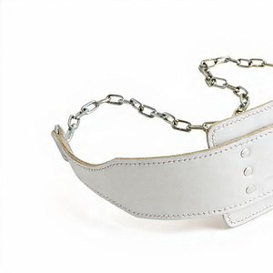 Ceinture de musculation en cuir personnalisable avec poids, sangle de soutien dorsal à double anneau en D et chaîne pour tractions et dips, pour la maison et la salle de sport - Product Image 2