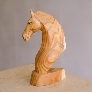 Grande tête d'animal sculpture sur bois sculpture en gros 3d visage statue en bois à collectionner d'animaux - Product Image 3
