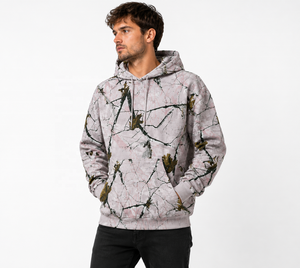 Sudadera con Capucha para Hombre, Color Rosa Sólido, Mezcla de Algodón Grueso, con Logotipo Frontal, Corte Regular, para Otoño - Product Image 1