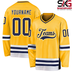 Maillot de hockey sur glace personnalisé, col en V, manches longues, polyester, uniforme d'équipe, impression de nom, numéro et logo pour adultes - Product Image 6