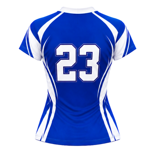 Tenue de sport sur mesure pour femmes, maillot à col en V à manches courtes avec short de sport assorti pour l'entraînement en équipe, les jeux en plein air - Product Image 5