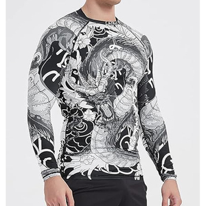 Custom Men Long Sleeve Rash Guard <b>Compression</b> <b>Shirt</b> Graphic Print UV Protection Quick Dry Wholesale - Product Image 2
