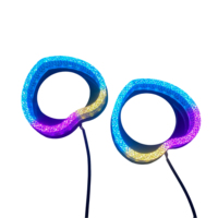 Couvre-phare LED 5D en forme de cœur de 3 pouces avec anneau lumineux magique RGB contrôlé par application pour éclairage d'ambiance de voiture