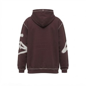 Conjunto de Chándal con Capucha Marrón para Hombre, Personalizado con Logotipo, Manga Larga, Estampado, Informal, con Bolsillos Laterales, para Otoño - Product Image 5