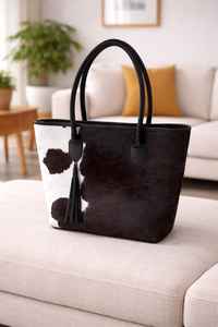 Sac fourre-tout élégant en cuir véritable de vachette avec fermeture éclair, grande capacité, LHTB-0073 - Product Image 4