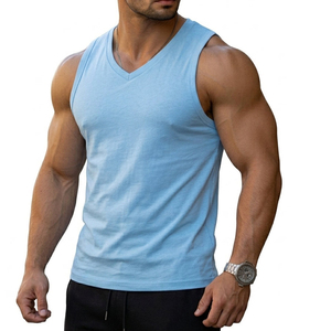 Débardeur de sport pour homme à col en V, personnalisable avec logo, sans manches, pour la gym, le fitness, le sport et le streetwear – Prix de gros - Product Image 5