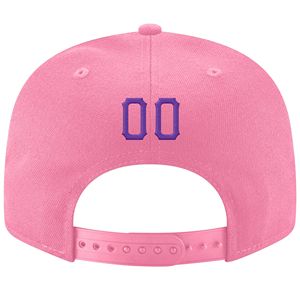 Casquette Snapback Ajustable Broderie 3D Personnalisée en Satin Rose, Violet et Blanc - Product Image 3