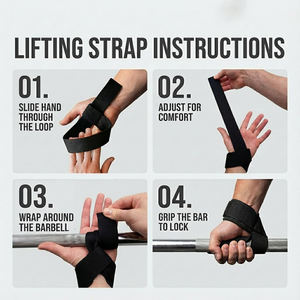 Sangles de musculation personnalisées avec logo et poignée, vente en gros pour entraînement de force, fitness, exercices sportifs, sangles de poignet - Product Image 3