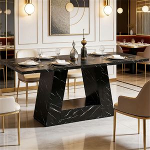 Mesa de Comedor de Madera de Alta Gama, Elegante Escritorio para Computadora y Escritorio de Oficina Administrativa - Product Image 1