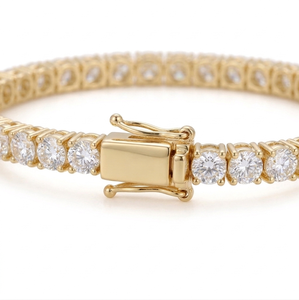 Bracelet tennis personnalisé en or jaune 14K plaqué, diamant de laboratoire couleur D VS1, certifié IGI, unisexe, cadeau de fête - Product Image 3