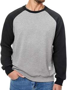Sweat-shirts à col rond pour hommes, patchwork, manches longues, texture géométrique, pull décontracté - Product Image 3