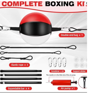Ballon de boxe double extrémité pour entraînement de vitesse, avec conception gonflable en PU, pour la gym, le fitness et la pratique de la boxe – Boxe double extrémité durable - Product Image 4