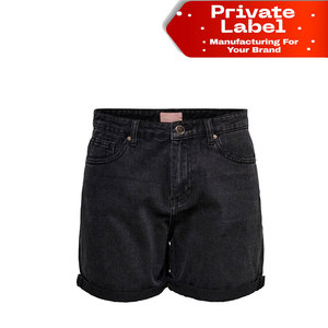 Shorts en jean grande taille pour femmes, logo personnalisé, haute élasticité, vente en gros, directement de l'usine, shorts en jean pour femmes grandes tailles - Product Image 1