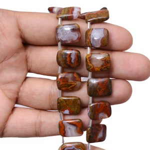 AAA+ Agate 12x16mm Cuboid Smooth Fancy <b>Beads</b> Natural Moroccan Seam Agate Semi Precious Gemstone Rectangle Tube <b>Beads</b> for Jewelry - Product Image 4