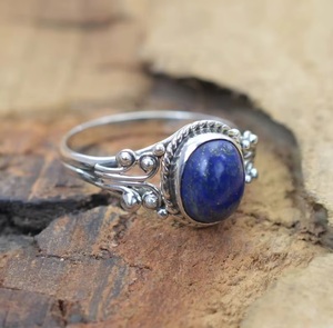 Vente en gros de bagues en argent sterling 925 avec pierre précieuse naturelle lapis-lazuli bleu, bijoux élégants faits à la main, fabricant et fournisseur de bijoux fins - Product Image 4