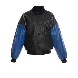 Chándal de hombre negro y azul con bloques de color, estilo urbano, de poliéster impermeable, corte regular, para invierno - Product Image 5