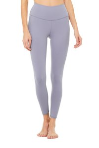 Leggings de yoga taille haute couleur unie sans couture pour femme, longueur intégrale, en Spandex et Nylon, avec taille élastique, pour le sport - Product Image 3