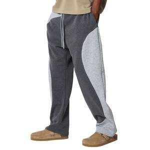 กางเกงขายาวผู้ชายสำหรับฤดูหนาว แบบสั่งทำพิเศษ ผ้าฝ้ายฟลีซ 100% ดีไซน์ใหม่ สีสันตัดกัน สไตล์ลำลอง ทรงหลวม หนานุ่ม - Product Image 4