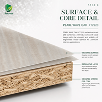 Panneau de bois aggloméré orienté (OSB) mélaminé Jinbase SXT2920 Pearl Wave Oak 18 mm E0 1220x2440 mm pour meubles et menuiseries