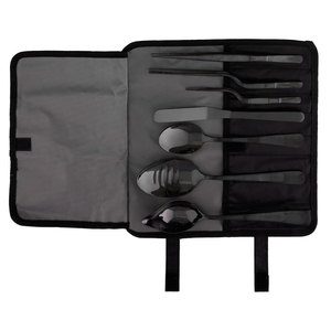 Professional Chef Plating <b>Tool</b> Set 7 Culinary <b>Tools</b> Rocher Spoon Scissor Tweezer Spatula <b>Rolling</b> <b>Bag</b> - Product Image 1