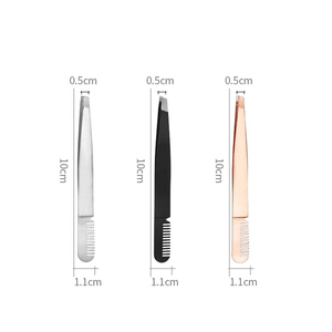 Pinzas Profesionales para Cejas de Acero Inoxidable con Punta Inclinada y Puntiaguda, Diseño Moderno, Duraderas para un Aseo Preciso - Product Image 2