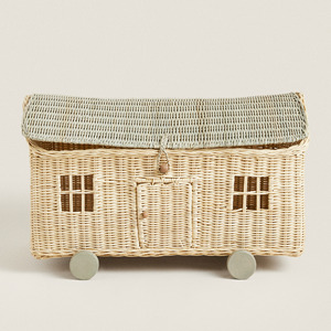 Offre exceptionnelle : maisonnette en bois de qualité supérieure, maisonnette en rotin pour enfants, jeu et rangement, plusieurs tailles disponibles - Product Image 4