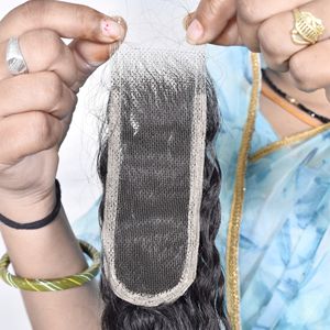 Extensiones de Cabello Humano Ondulado Profundo para Mujer, 2*6 HD, Cierre de Cabello Virgen Remy Natural Negro, Cutícula Alineada, Cabello Indio al por Mayor - Product Image 4