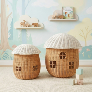 New Arrival Rattan Mushroom Storage Basket | Kids Room Organizer | Made in Vietnam | OEM & ODM Available - Product Image 1