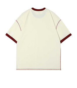 Custom <b>Logo</b> Heavyweight 260 GSM 100% Cotton Summer T-Shirts Contrast Trim Color Oversized Boxy Fit T-Shirts For Men's - Product Image 6