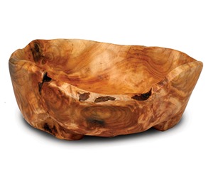 Bol en bois sculpté à la main, en bois de racine récupéré, rustique, pour salade et fruits, par HWC - Product Image 5
