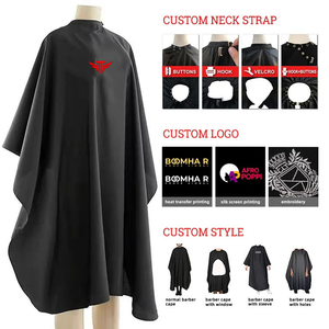 Cape de Coiffure Portable Tactus Industries Écologique, Résistante à l'Eau, Taille Ajustable, en Polyester Noir Anti-Adhérent avec Logo Rouge - Product Image 5