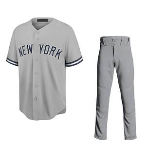 Wholesale Baseball Uniform Sets Breathable <b>Heat</b>-Transfer Jersey Pants Short Custom Team Logo Printing OEM ODM Service ProXL 100% - Product Image 1