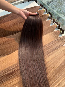 Extensions de cheveux à la kératine à pointe plate pré-collées, prix usine Vietnamien, cheveux vierges bruts, toutes teintes, cheveux ondulés et raides teints - Product Image 5
