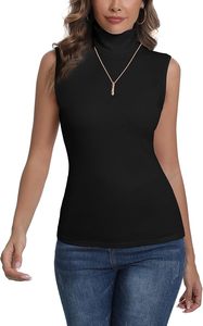STELLAR Everyday Super Regular Fit, respirant, tricoté en polyester/coton 180g, débardeur décontracté d'été pour femme, col roulé, avec logo - Product Image 2