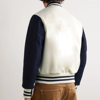 Veste universitaire de baseball Apex haut de gamme, personnalisable OEM, avec manches en laine, antibactérienne, écologique, boutons en corne, pour homme, hiver