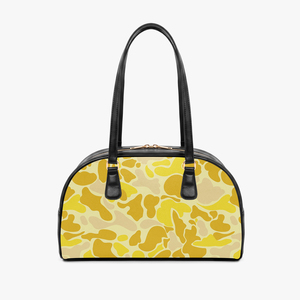 Blue Camouflage PU <b>bowling</b> Bag With Zipper Closure Two Handles Women's Casual Handbag Daily Use - Product Image 5