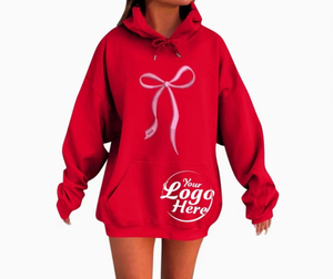Graphic Hoodies for Women Cute <b>Bow</b> Print Oversized Sweatshirt Drawstring Preppy Long Sleeve Sweater - Product Image 5