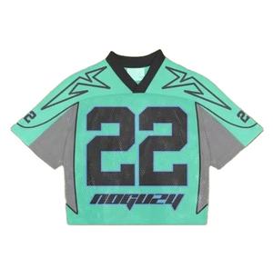 Camiseta de fútbol personalizada para hombre al por mayor, camisetas de fútbol americano universitario cosidas de alta calidad a la moda con bandera de EE. UU. - Product Image 1