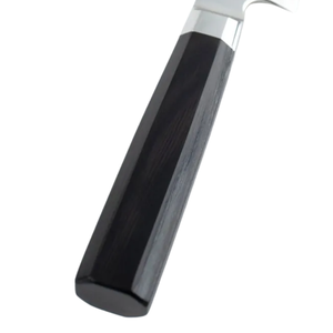 Couteau Yanagiba de 10,5 pouces en acier Damas double cœur, lame à trancher avec manche en bois Pakkawood noir et étui en bois pour la préparation de sushis et de poissons - Product Image 2
