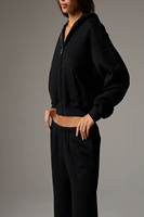 Ensemble de survêtement pour femmes de haute qualité, 100% coton, écologique, respirant, pour la salle de sport et le fitness, sweat-shirts et pantalons de jogging personnalisés